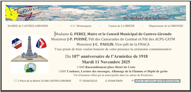 Castres-GIronde_Commémoration_Armistice_2025